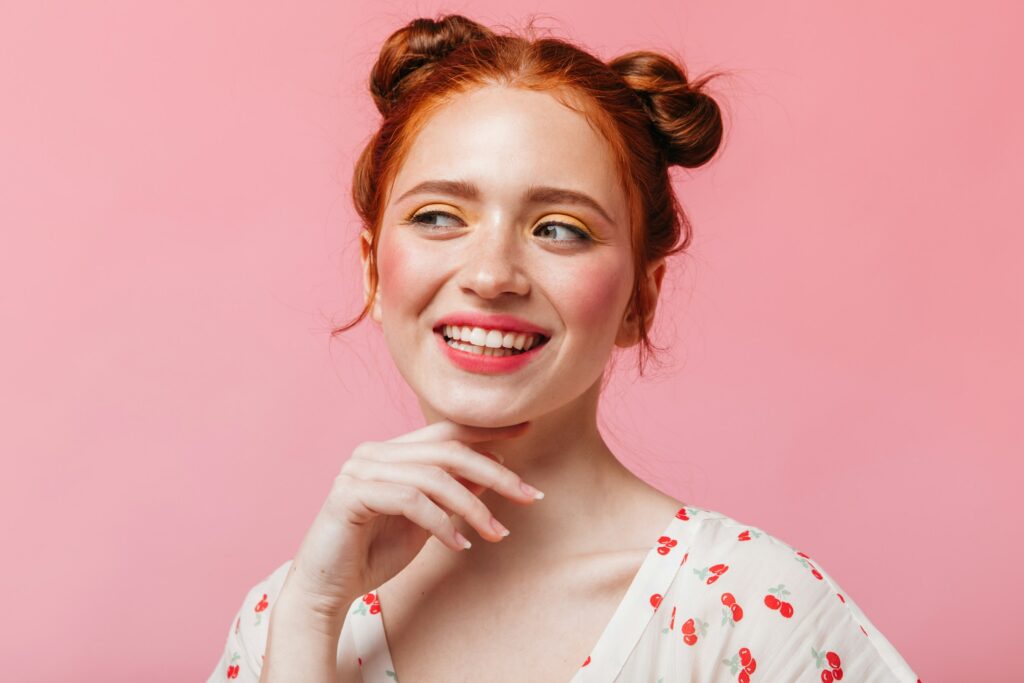 A woman posing for an image