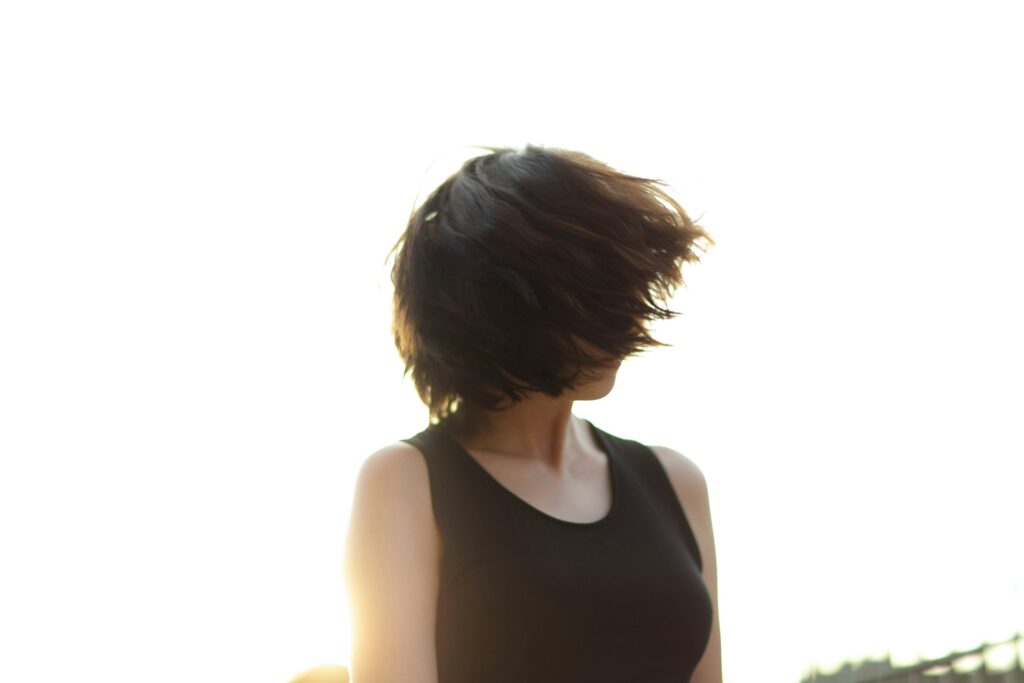 Hair of a woman in motion
